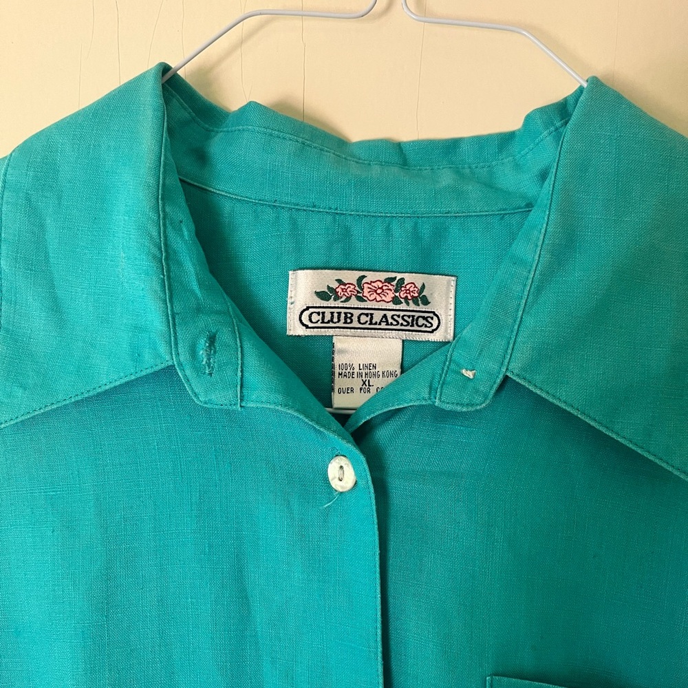 100% linen vintage button up - Picture 6 of 8